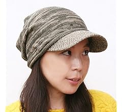 mite ベージュ M 春夏用帽子 Amazon | ツバ付きMIXサマーニット帽子キャップCAP 日焼けUV